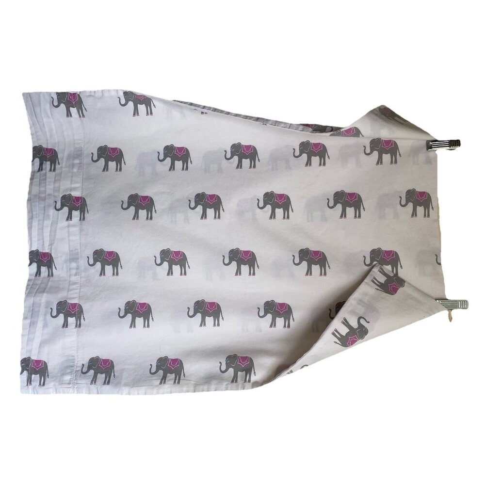 Martha Stewart TRUNK SHOW Whim Elephant Print Cotton Single Standard Pillowcase